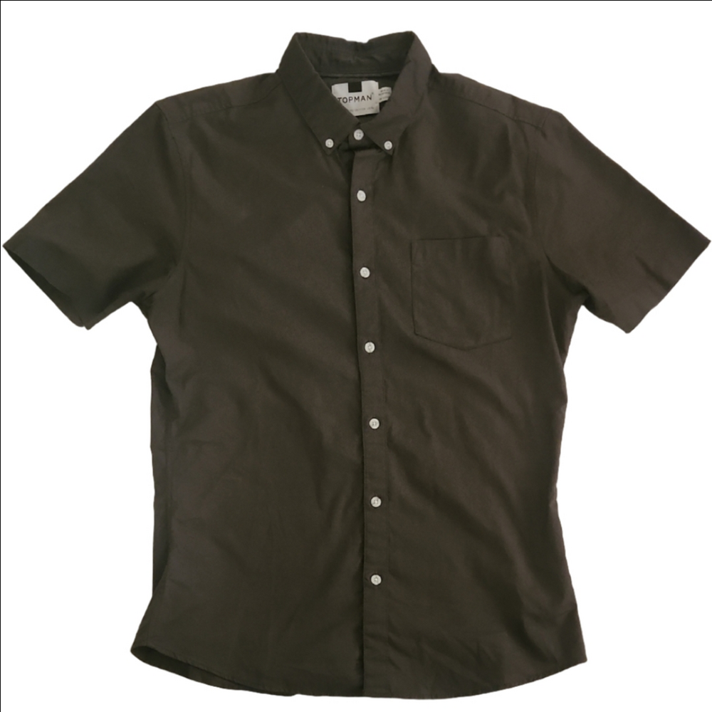 Topman Brown Casual Button Down Shirt